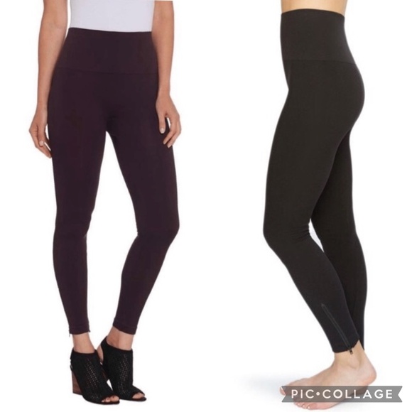 Spanx Look At Me Now Seamless Black Ankle Zip Leggings Size 1X - Picture 1 of 15